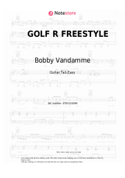 Sheet music, chords Bobby Vandamme - GOLF R FREESTYLE
