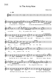 Sheet music, chords Status Quo - In The Army Now