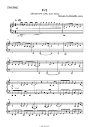 Sheet music, chords Meduza, OneRepublic, Leony - Fire (Official UEFA EURO 2024 Song)