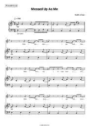 Sheet music, chords Keith Urban - Messed Up As Me