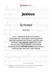 Sheet music, chords DJ Khaled, Chris Brown, Lil Wayne, Big Sean - Jealous