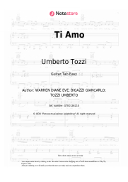Sheet music, chords Umberto Tozzi - Ti Amo