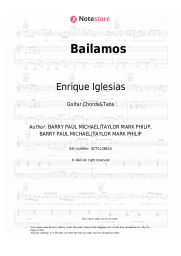 Sheet music, chords Enrique Iglesias - Bailamos