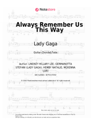 Sheet music, chords Lady Gaga - Always Remember Us This Way