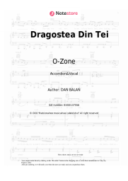 Sheet music, chords O-Zone - Dragostea Din Tei