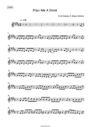 Sheet music, chords Post Malone - Pour Me A Drink