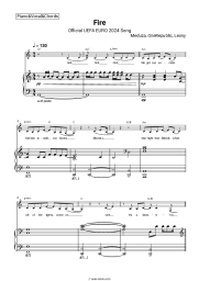 Sheet music, chords Meduza, OneRepublic, Leony - Fire (Official UEFA EURO 2024 Song)