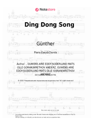 Sheet music, chords Günther, The Sunshine Girls - Ding Dong Song