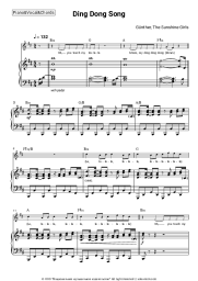 Sheet music, chords Günther, The Sunshine Girls - Ding Dong Song