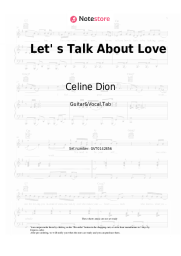Sheet music, chords Celine Dion - Let' s Talk About Love