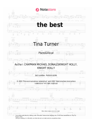 Sheet music, chords Tina Turner - The best