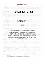 Sheet music, chords Coldplay - Viva La Vida