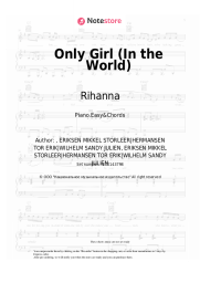 Sheet music, chords Rihanna - Only Girl (In the World)