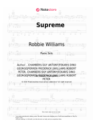 Sheet music, chords Robbie Williams -  Supreme