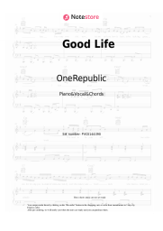 Sheet music, chords OneRepublic - Good Life