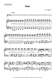 Sheet music, chords Foo Fighters - Rope