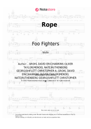 Sheet music, chords Foo Fighters - Rope