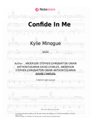 Sheet music, chords Kylie Minogue - Confide In Me