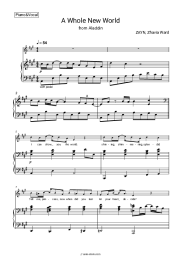 Sheet music, chords ZAYN, Zhavia Ward - A Whole New World (End Title, From Aladdin 2019)