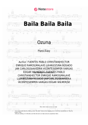 Sheet music, chords Ozuna, Daddy Yankee, J Balvin, Farruko, Anuel AA - Baila Baila Baila