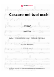 Sheet music, chords Ultimo - Cascare nei tuoi occhi