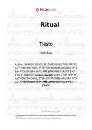 Sheet music, chords Tiësto, Jonas Blue, Rita Ora - Ritual