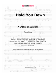 Sheet music, chords X Ambassadors - Hold You Down
