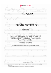 Sheet music, chords The Chainsmokers, Halsey - Closer