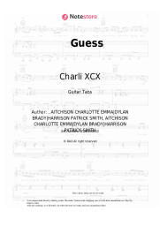 Sheet music, chords Charli XCX, Billie Eilish - Guess
