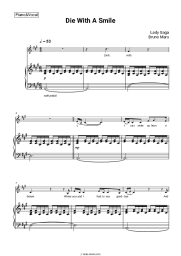 Sheet music, chords Lady Gaga, Bruno Mars - Die With A Smile