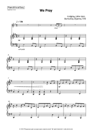 Sheet music, chords Coldplay, Little Simz, Burna Boy, Elyanna, TINI - We Pray