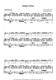 Sheet music, chords BTS, Charli XCX - Dream Glow (BTS World Original Soundtrack) [Pt. 1]