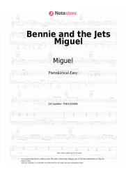 Sheet music, chords Miguel, Wale - Bennie and the Jets