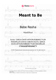 Sheet music, chords Bebe Rexha, Florida Georgia Line - Meant to Be