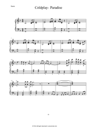 Sheet music, chords Coldplay - Paradise