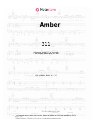 Sheet music, chords 311 - Amber