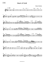 Sheet music, chords Shawn Mendes - Heart of Gold