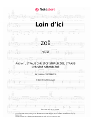 Sheet music, chords ZOË - Loin d’ici 