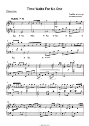 Sheet music, chords Freddie Mercury - Time Waits For No One