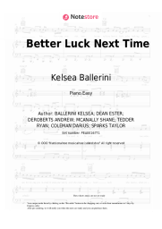 Sheet music, chords Kelsea Ballerini - Better Luck Next Time