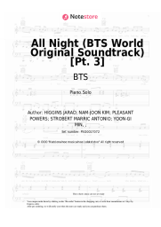 Sheet music, chords BTS, Juice WRLD - All Night (BTS World Original Soundtrack) [Pt. 3]