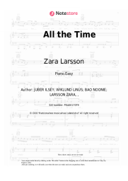 Sheet music, chords Zara Larsson - All the Time
