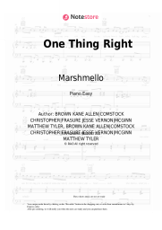 Sheet music, chords Marshmello, Kane Brown - One Thing Right