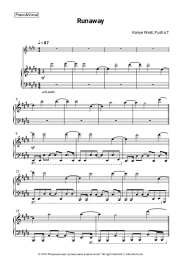 Sheet music, chords Kanye West, Pusha T - Runaway