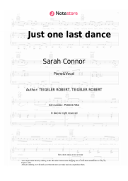 Sheet music, chords Sarah Connor, Natural - Just one last dance