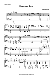 Sheet music, chords Guns N' Roses - November Rain