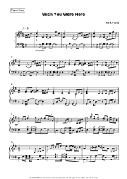 Sheet music, chords Pink Floyd - Wish You Were Here