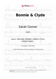 Sheet music, chords Sarah Connor, Henning Wehland - Bonnie & Clyde