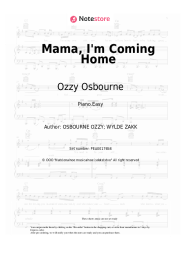 Sheet music, chords Ozzy Osbourne - Mama, I'm Coming Home