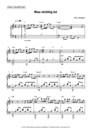 Sheet music, chords Udo Jürgens - Was wichtig ist